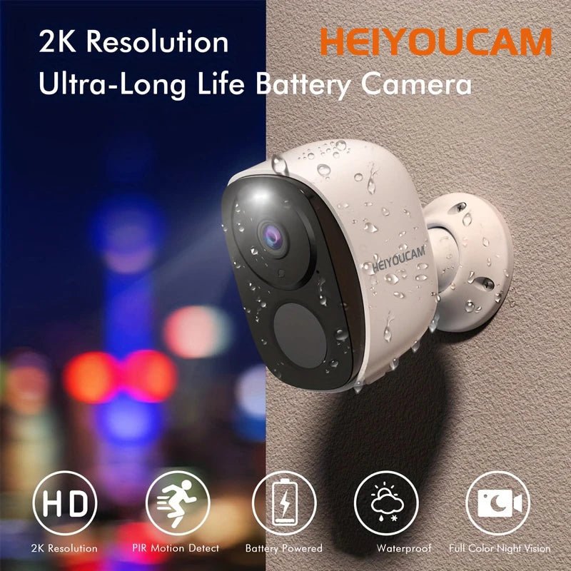 HEIYOUCAM BW4 Wireless Outdoor Security Camera - 2K 3MP Battery 2 Way Audio - stepyours.com