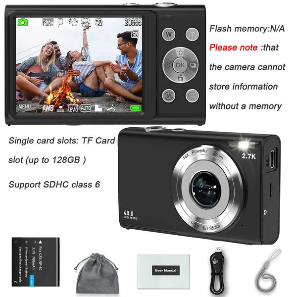 4K Vlogging Camera 42.4MP Sensor With 2.8 Inch Screen Camcorder For Photography - stepyours.com