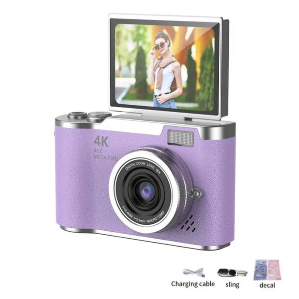 Amorus 1080P Selfie Camera With 180 Degree Flip Screen Beauty Filters 48MP - stepyours.com