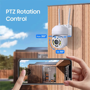 Tuya 4MP PTZ Outdoor WiFi Security Camera - IP66 Weatherproof and AI Alerts - stepyours.com