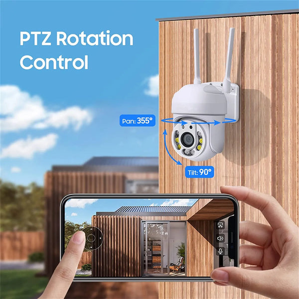 Tuya 4MP PTZ Outdoor WiFi Security Camera - IP66 Weatherproof and AI Alerts - stepyours.com