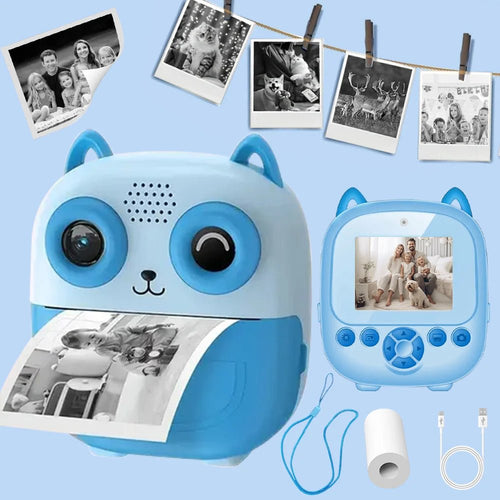 Instant Print Digital Camera Photo Printer Cartoon Design Black and White - stepyours.com