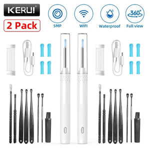KERUI Ear Wax Removal Cleaner With 5MP HD Camera - See Ear Canal Add Hooks - stepyours.com