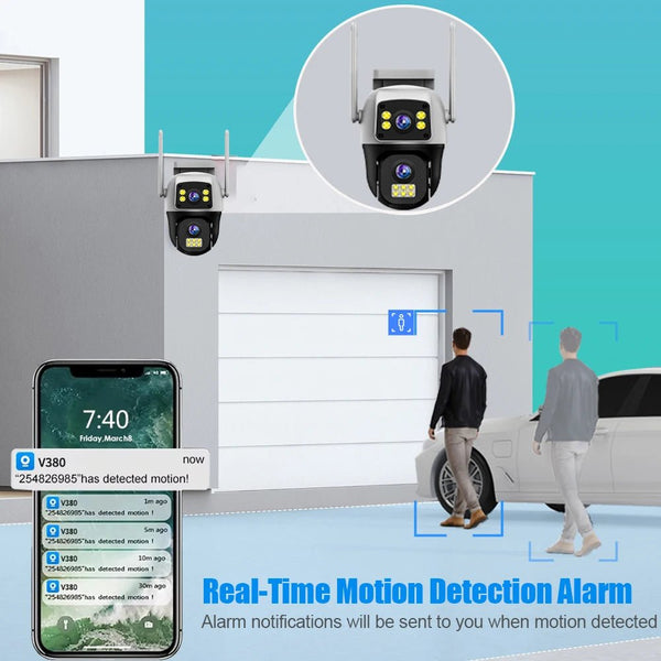 8MP 4G Dual Lens Outdoor Surveillance Camera - With PTZ And Dual Screen - stepyours.com