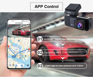 Acceo 4K Dash Cam With GPS WiFi Dual Lens Night Vision Front Rear - stepyours.com