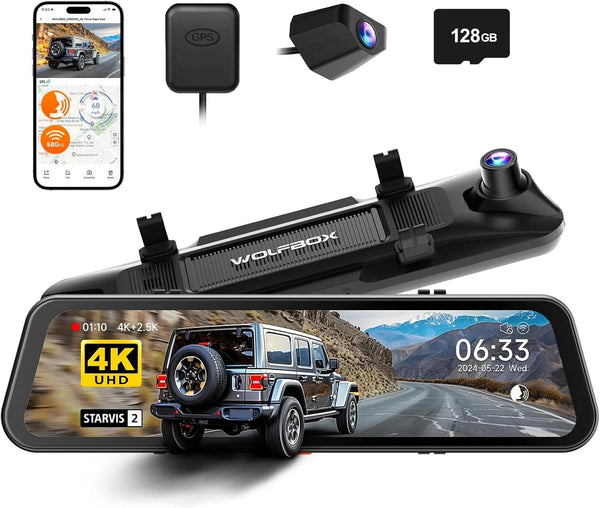 WOLFBOX G900 Dash Cam 4K Front 2.5K Rear GPS Voice Control 5GHz WiFi - stepyours.com