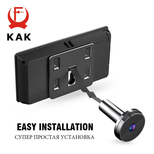 KAK 3.5" Digital Door Peephole Camera Electronic Door Viewer Bell 120 Degree Wide Angle HD Screen Home Security System Hardware by stepyours.com