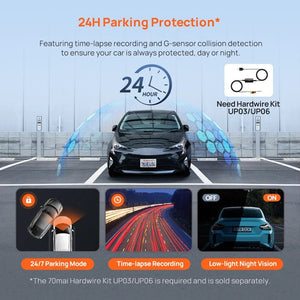 70mai Dash Cam A410 Front 1440P Rear 1080P Car DVR 256GB 24H Parking - stepyours.com