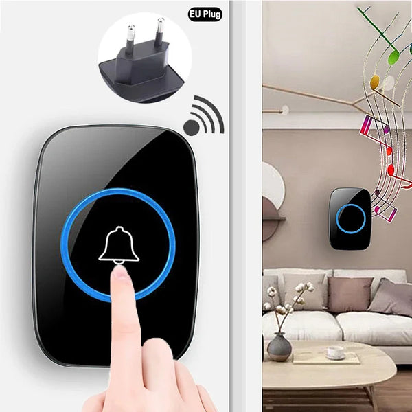 EU Plug Wireless Doorbell 300M Remote Control Waterproof 433 Frequency Through Wall Signal Alarm Ambulance Smart Doorbell by stepyours.com