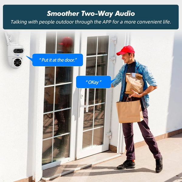 KERUI Outdoor 10MP 5K Dual Lens WiFi IP Camera PTZ - Tuya Compatible Smart Home - stepyours.com