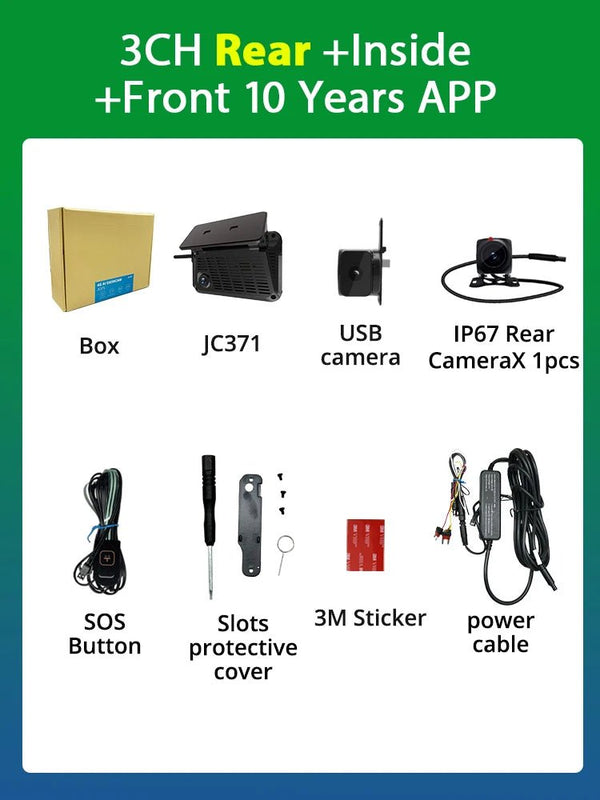 Jimimax JC371 ADAS Dash Cam 3 Channel 4G GPS Live Stream AI Recorder - stepyours.com
