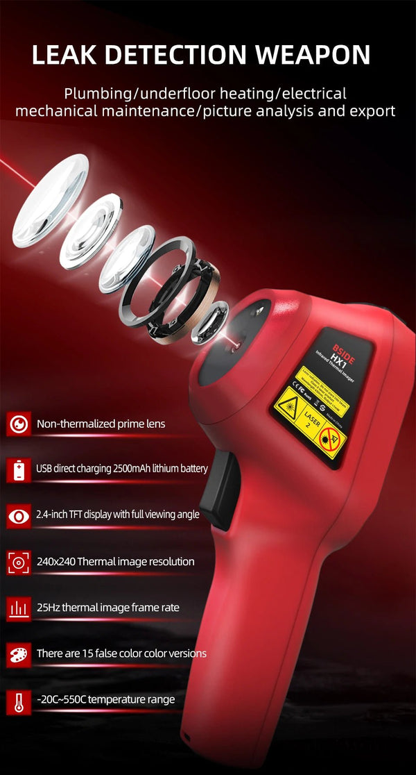 BSIDE HX1 Handheld Thermal Imaging Camera - 240x240 IR for PCB and Automotive - stepyours.com