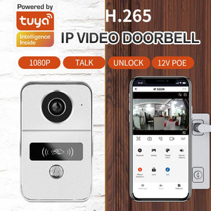 Tuya Smart 1080P Doorbell Camera WiFi Wireless IR HD Video Door Bell Phone Intercom with RJ45 to POE Optional Lock Unlock Module by stepyours.com