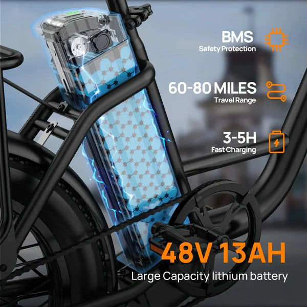 Urlife Fat Tire Electric Bike for Custom Setups — product view 3