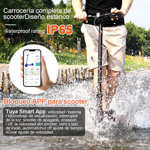 LADPED Electric Scooter 350W 19mph Max Speed Smart APP Control Scooter Shock-absorbing Anti-skid ‎8.5 inches Folding Waterproof E-Scooter