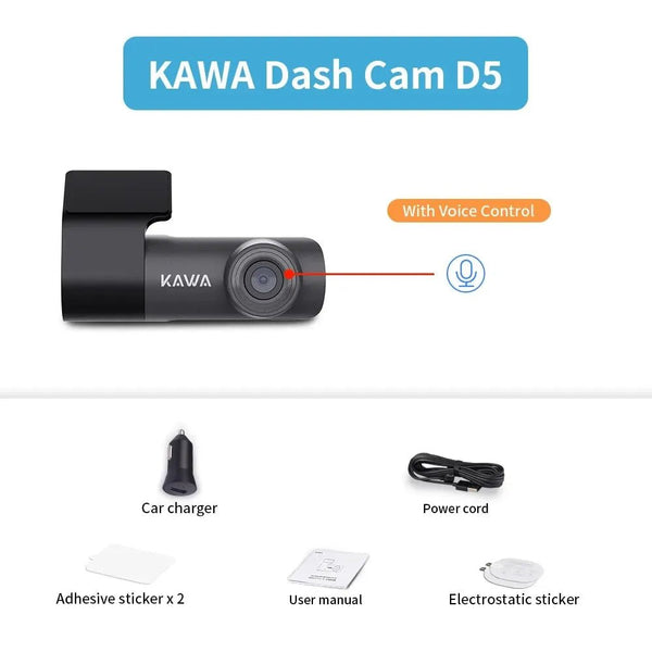 KAWA D5 2K Dash Cam For Car DVR With WiFi Voice Control WDR - stepyours.com