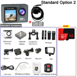 HUAFANT M4R Action Camera 5K 4K60FPS Waterproof 30m IPS Touch LCD 5X Zoom - stepyours.com