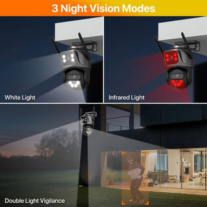 Wonsdar 6K 9MP IP Camera 8x Zoom Tri Lens PTZ With Dual Screen iCSee App - stepyours.com