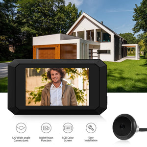 3.97'' LCD Digital Peephole Camera for Apartment Door 1080P 120 Degree Color Infrared Camera Door Monitor Type-C Rechargeable by stepyours.com