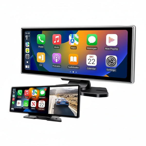 11.26 Inch 4K Dash Cam Dual Lens With Wireless CarPlay Android Auto GPS Nav WiFi - stepyours.com