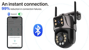 SmartVision 4K 8MP Outdoor WiFi PTZ Camera AI Auto Tracking Dual Lens by stepyours.com