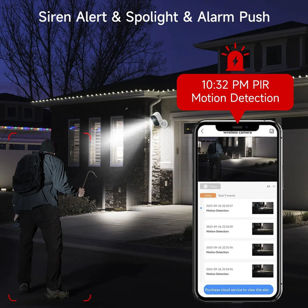 XVIM Solar Security Camera 1080P Wireless Battery Powered Outdoor Smart Motion - stepyours.com