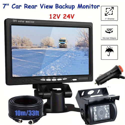 Night Vision 7 Inch TFT Monitor With 18 IR LEDs Backup Camera RV - stepyours.com
