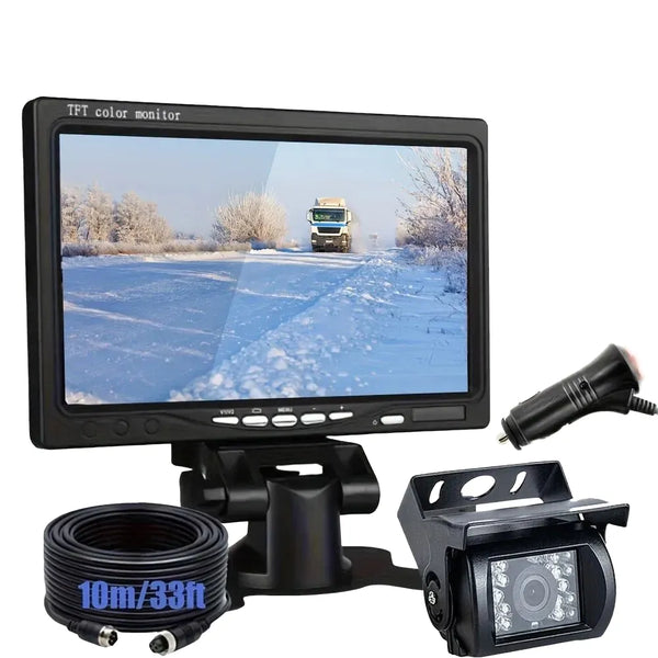Night Vision 7 Inch TFT Monitor With 18 IR LEDs Backup Camera RV - stepyours.com