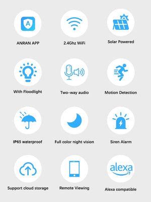 ANRAN 1296P Floodlight Solar Camera - Wireless Security With Human Detection - stepyours.com