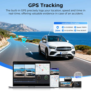 AZDOME M550 Pro Dash Cam 5.8GHz WiFi 4K 2.5K GPS IR Night Vision 3.19in - stepyours.com