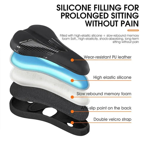 Gel Padded Bike Seat Cover Waterproof Cushion