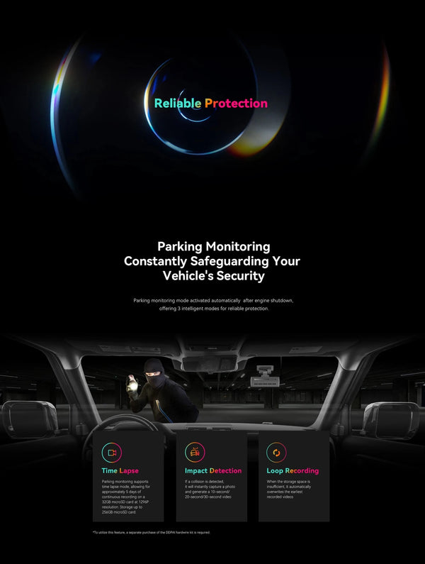 DDPAI Dash Cam N1 Dual Front And Rear Night Vision 1296P App Control - stepyours.com