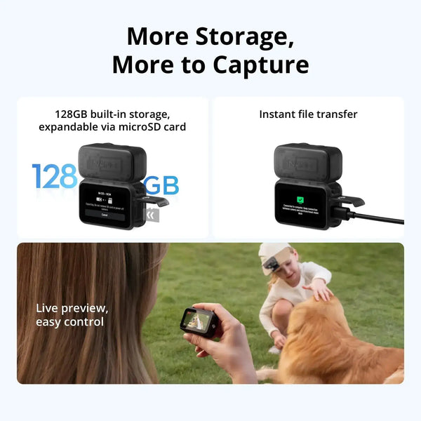 DJI Osmo Nano Digital Action Camera Standard Combo W/ 128GB & Optional Accessory 4K HDR Stabilized Video 10m Waterproof Dual Touch Screen Camera for Vlogging & Sports Camera