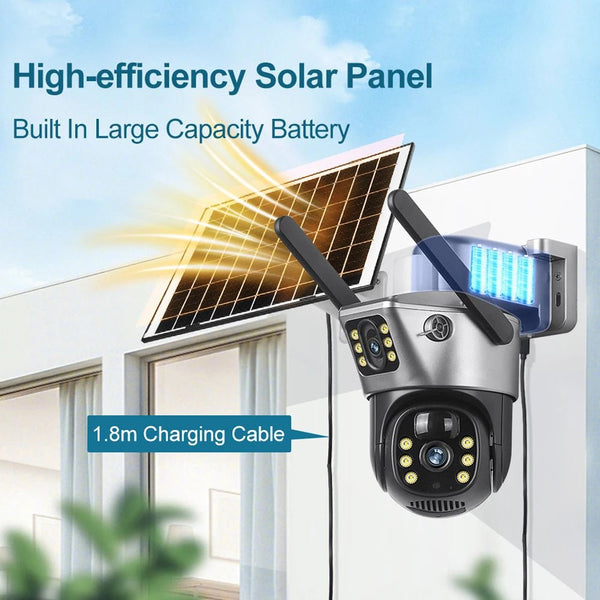 V380 Pro Solar Camera - Dual Lenses 8MP 4K 4G WiFi Night Vision - stepyours.com