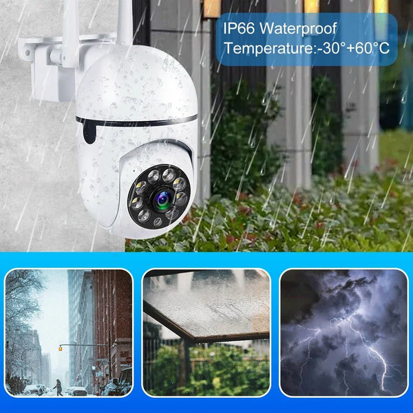 8MP WiFi Outdoor PTZ Security Camera 4X Zoom AI Human Tracking Two Way Audio - stepyours.com