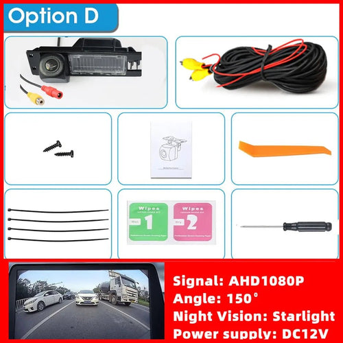 HD Rear View Backup Camera with License Plate Light for Buick Regal Excelle GT Opel Astra Fiat - stepyours.com
