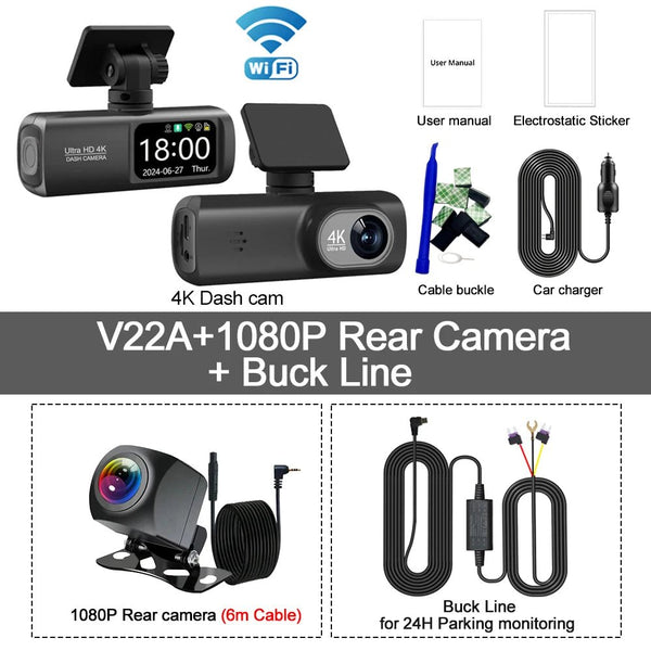 Soam Dash Cam 4K Plus Dual Channel GPS WiFi Front 4K Rear 1080p - stepyours.com