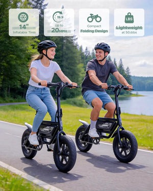 Dyu Mini Folding Fat Tire E Bike — product view 6