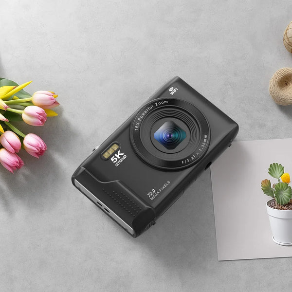 Ourlife 5K 72MP Compact Digital Camera With Two Point Eight Inch LCD 16X Zoom - stepyours.com