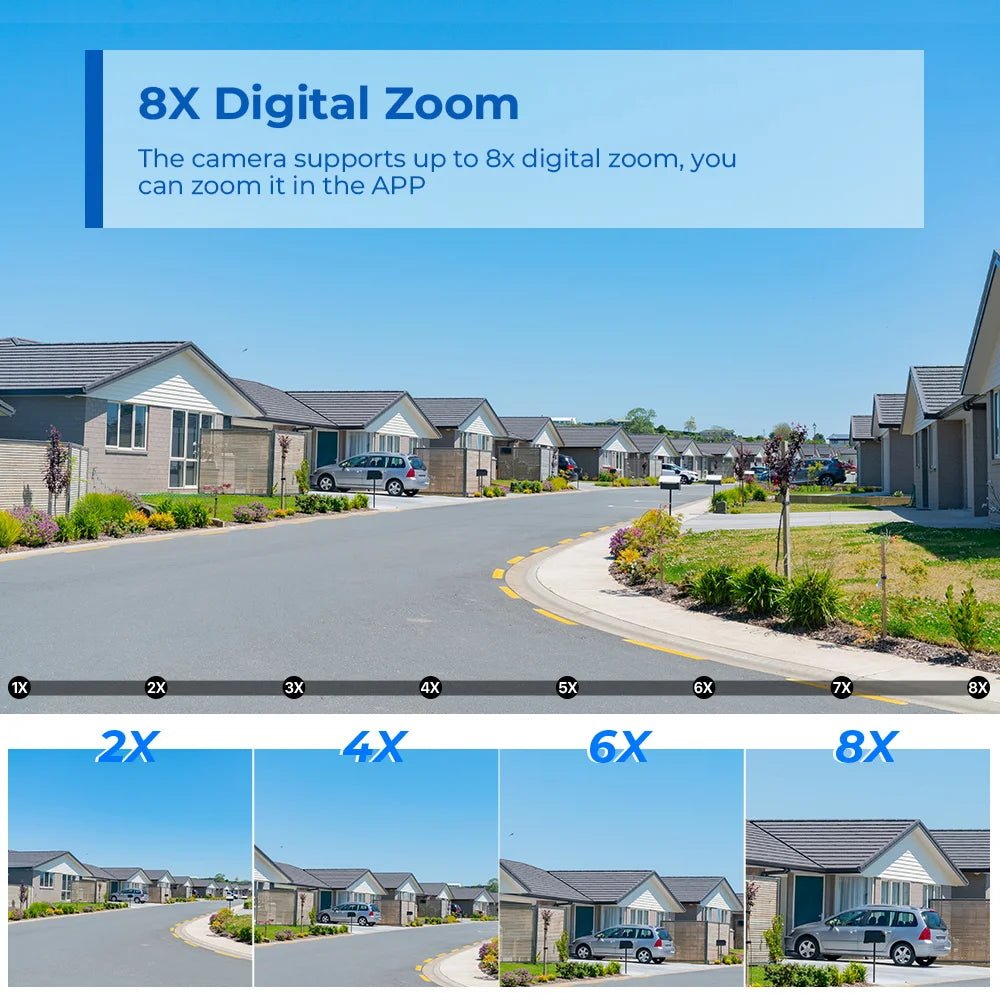 12MP 6K PTZ WiFi Outdoor Camera With 8X Zoom AI Human Detection Night Vision - stepyours.com