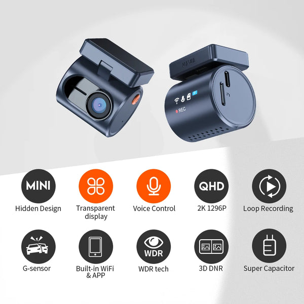 2K Kawa Mini 3 Pro Car Dash Cam With WiFi App Parking Mode And Voice Control by stepyours.com