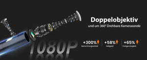 Lafoch S10 360 Rotating Dual Lens Endoscope - 3.9mm Probe, 5 - Inch IPS Display - stepyours.com