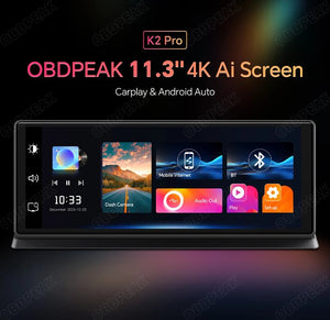 K2 Pro Dash Cam 11.3 Inch 4K 2160P GPS Wireless CarPlay Dual Lens - stepyours.com