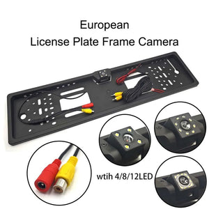 4 8 12 LED European License Plate Rearview Camera Frame Night Vision For Truck - stepyours.com