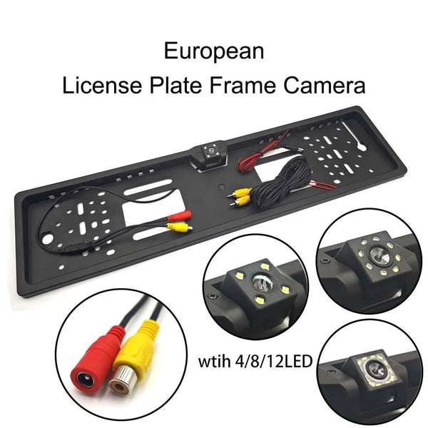 4 8 12 LED European License Plate Rearview Camera Frame Night Vision For Truck - stepyours.com