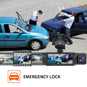 3 Channel Dash Cam 1080P Front And Rear Night Vision Parking Monitor Car DVR - stepyours.com
