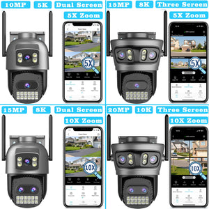 20MP Outdoors WiFi PTZ Security Camera - AI Human Detection and 10X Zoom Hooks