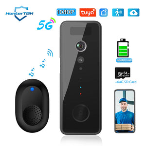 5G 2.4G 1080P WiFi Video Doorbell Dual Band Wireless Home Door Bell Tuya Smart Waterproof APP Remote Intercom Security Camera by stepyours.com