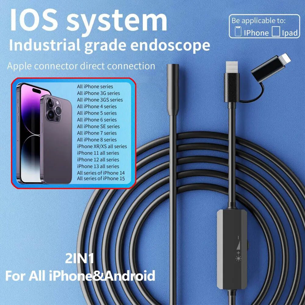 5.5 To 8mm Endoscope For Android And iPhone Real Time Boroscope Tight Spaces - stepyours.com