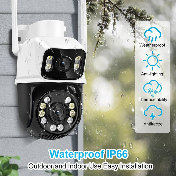 8MP 4K PTZ WiFi Outdoor Camera - Dual Lens AI Tracking for Enhanced Security - stepyours.com